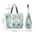 thumbnail image 3 of Hirioo Chinoiserie Floral Palm Tree for Single Shoulder Shopping Bag,Eco-Friendly Tote with Large,Perfect for Groceries, Travel, and Daily Use, 3 of 9