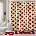 thumbnail image 4 of 15-Piece Bathroom Set  2-Rugs/Mats Non Slip  1 Fabric Shower Curtain  With 12-Fabric Covered Rings  Different Styles and Colors For Home Bath Dcor Peony Purple, 4 of 6