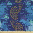 thumbnail image 2 of Animal Sofa Upholstery Fabric by the Yard, Rhythmic Chameleon Dots Motif Art Colorful Nature Composition Illustration, Decorative Fabric for DIY and Home Accents, Indigo Azure Blue by Ambesonne, 2 of 5