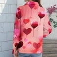 thumbnail image 4 of Dwralegc Valentine Shirts Women Collared Long Sleeve Blouses Dressy Lightweight Love Print Tops Plus Size Loose Valentine Shirt Red M, 4 of 5