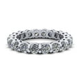 thumbnail image 3 of Natural 3.00Ct Round Cut Diamond Shared Prong Gallery Women's Anniversary Wedding Eternity Band Ring Solid 18k White Gold G SI1, 3 of 3