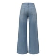 thumbnail image 5 of QUNYINEY Casual Women Jeans Baggy Mid Rise Wide Leg Blue Denim Pants Loose Fit with Pockets Jeans, 5 of 9