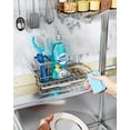 thumbnail image 6 of Sponge Holder for Kitchen Sink, Sink  Organizer with Removable Drip Tray, Countertop Dish Soap Holder and Brush Holder, 304 Stainless Steel - Sand Nickel, 6 of 7