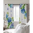 thumbnail image 2 of Blue Hydrangea Blackout Curtains for Bedroom - 84 Inch Long Light Blocking 2 Panels Set, Farmhouse Butterfly Spring Floral Thermal Insulated Living Room Drapes Grommet Window Curtains 52"x84", 2 of 8