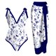 thumbnail image 1 of Gibobby Trajes de Natación para Mujer Traje de baño para mujer con vestido cruzado de bikini Traje de baño de 2 piezas con estampado floral Conjunto de t(Blanco,XL), 1 of 4