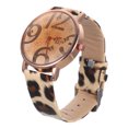thumbnail image 1 of Reloj redondo de moda, esfera numérica, relojes de cuarzo, correa de cuero de PU, reloj de pulsera para mujer (leopardo), 1 of 8
