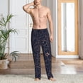 thumbnail image 2 of Sikiie Copper-Gold Gloss Outline Flower Mens Pajama Pants Sleep & Lounge Pants, PJ Bottoms With elastic waistb and Pockets Medium, 2 of 6