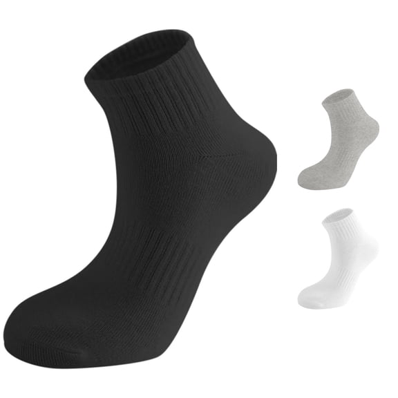 WAYUTE Womens Ribbed Crew Socks Soft Breathable Cotton Basic Cushioned Solid Color Athletic Socks for Running Casual Sports Wear