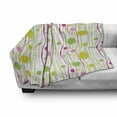thumbnail image 3 of Green and Pink Soft Flannel Fleece Blanket, Doodle Style Random Wavy Stripes with Big Small Spots Kids Art Theme, Cozy Plush for Indoor and Outdoor Use, 60" x 80", Green Pink White, by Ambesonne, 3 of 6