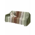 thumbnail image 2 of Sage Green Sofa Covers for 2-3 Cushion Couch L-Shaped Sectional, Farmhouse Wood Grain Vintage Brown Striped Washable Sofa Covers Slipcover for Living Room Furniture, Couch Cover Blanket 71"x134", 2 of 9