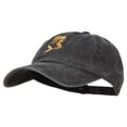 thumbnail image 2 of Mermaid Shape Embroidered Washed Cotton Cap - Black OSFM, 2 of 5