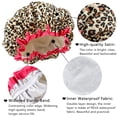 thumbnail image 3 of 4 Pieces Waterproof Shower Cap,Shower Caps for Women, Elastic Reusable Bathing Hair Cap Environmental Protection Hair Bath Caps, Double Waterproof Layers Bathing Shower Hat, 3 of 5