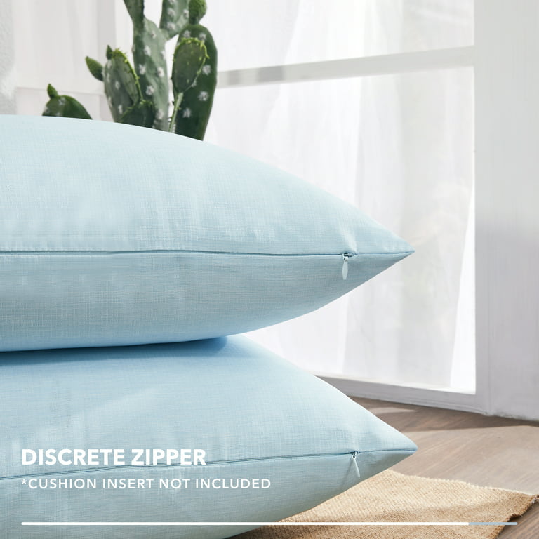 Deconovo Decorative 18x18 Pillow Covers Black Square Faux Linen
