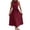 Burgundy, variant on Aellinatey Sleeveless dress, casual round neck, pleated A-line swing long party dress