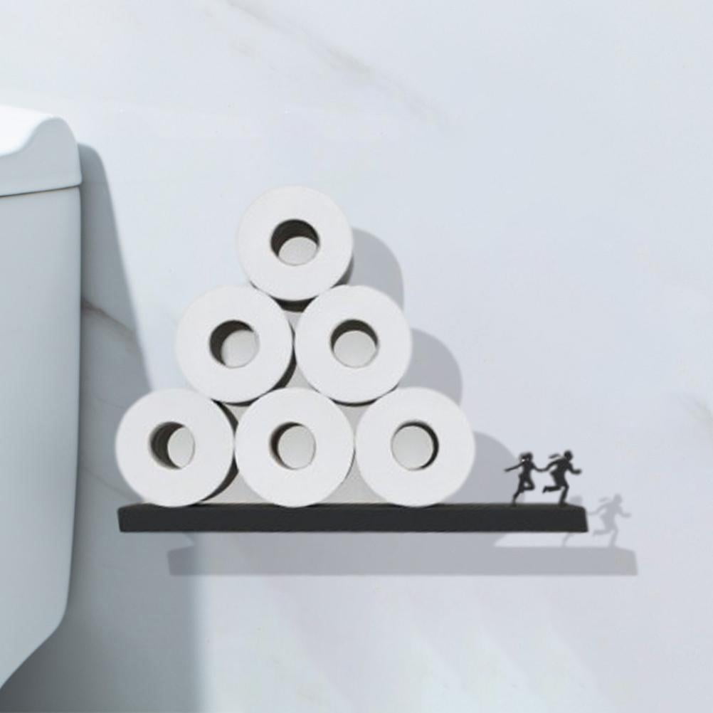 Toilet Paper Shelf Floating Shelf Toilet Paper Holder Modern Wall Mount Organizer for Rolls ...