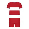 thumbnail image 5 of Two Piece Sets for Women Trendy Summer Pajamas Outfits Cap Sleeve Tops and Drawstring Shorts Loungwear (XL, Red 01), 5 of 5