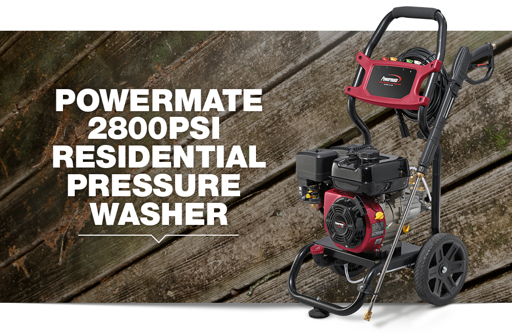 Powermate 7130 2800 Psi Gas Powered Pressure Washer 2 3 Gpm With 4 Nozzles 25 Ft Hose And On Board Detergent Tank Walmart Com Walmart Com