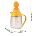 thumbnail image 3 of Botella dispensadora de aceite de vidrio | Jarra automática de condimentos de cocina a prueba de fugas y apertura automática | Soporte transparente para salsa de soja y vinagre | Verde Amarillo, 3 of 7