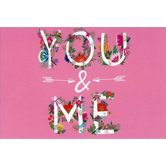 Pictura You and Me Floral Letters Romantic Valentine's Day Card