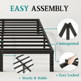 thumbnail image 4 of FSCHOS 14 Inch King Size Bed Frame, Heavy Duty Metal Platform, No Box Spring Needed, Easy Assembly, Black, 4 of 8