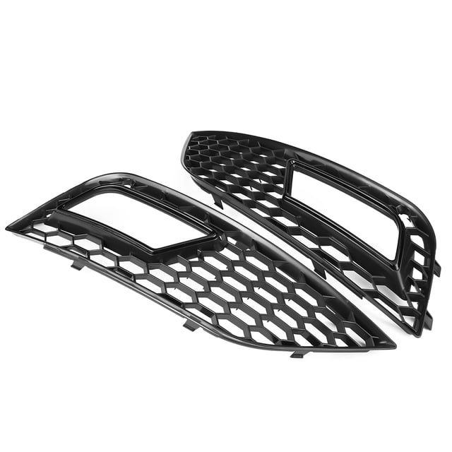 2 uds para rejillas de luz antiniebla del parachoques delantero negro brillante estilo RS4 para Audi A4 B8.5 2013-2016