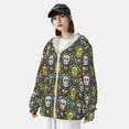 thumbnail image 4 of Logiee Sugar Skulls Print Men's Women Light Jacket Full Zip Sun Protection Hoodie Long Sleeve Sun Shirts for Men Hiking Fishing Zip Pockets-, 4 of 8