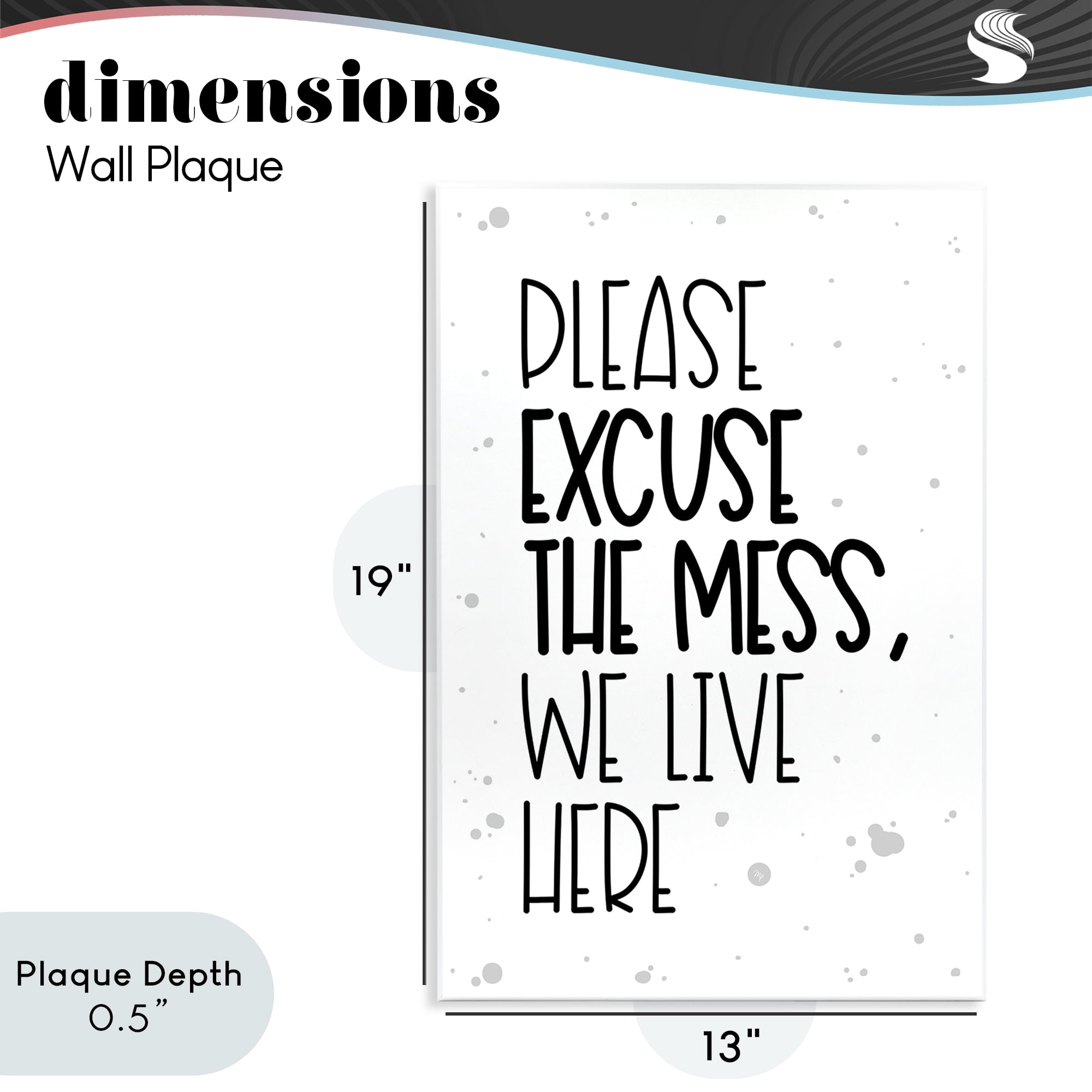 Stupell Industries Excuse the Mess Bold Wall Plaque Art, design by Martina Pavlova