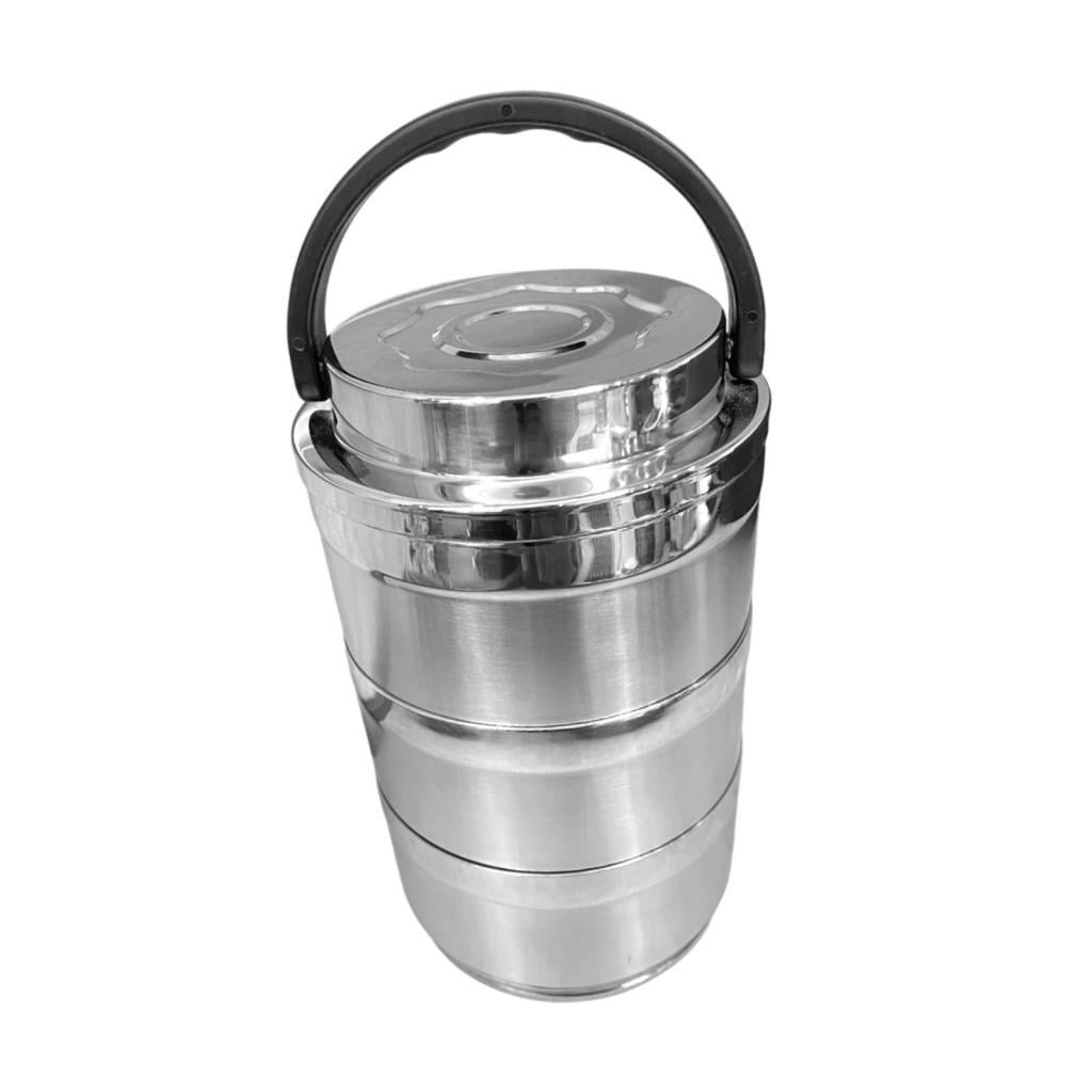 Fiocias Bento Box Adults Lunch Box Lightweight Reusable Stainless Steel Insulation Lunch 3 Layer