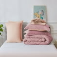 thumbnail image 5 of HIG 7 PCS Reversible Washed Microfiber Comforter set with Sheets, Diamond - Stitched King Bed in a Bag, Dusty Pink, 5 of 10