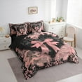 thumbnail image 3 of Manfei Princess Pink Bow Bedding Comforter Set 7-Piece, Chic Lattice Ribbon King Bedding Sets, Vintage Black Blossom Bed Sheets, Microfiber Bedroom Decor, 3 of 8