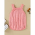 thumbnail image 5 of Franhais Newborn Baby Romper, Adjustable Shoulder Straps Knitting Hollow Out Solid Color Crotch Button Bodysuit, 5 of 9