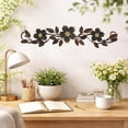 thumbnail image 3 of norband Metal Flower Wall Decor Vintage Spring Metal Flower Wrought Iron Scroll Sculpture 15.7''x3.7'' Farmhouse Leaf Wall Decor with Nails for Summer Bedroom Kitchen Indoor Outdoor(Black), 3 of 12
