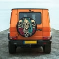 thumbnail image 7 of DouZhe Waterproof Spare Tire Cover, Vintage Skull Flower Rose Prints Adjustable Wheel Covers Fit for Jeep Trailer RV SUV Car, 17 inch, 7 of 7
