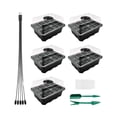 thumbnail image 1 of Bandejas de inicio Mini kits de germinación de invernadero, 12 orificios por bandeja, kits de inicio de plantas reutilizables y base para invernadero, germinación, interior Negro shamjiam Bandeja de inicio de semillas, 1 of 8