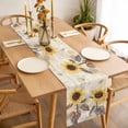 thumbnail image 3 of Yellow Sunflowers Table Runner - 120 Inch Long, Kitchen Dining Table Runner Dresser Scarves, Vintage Flowers Leaves Butterfly Plants Farmhouse Decor for Coffee Tables Wedding Party Banquet, 3 of 8