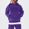 thumbnail image 2 of CPNG Girls Hooded Sweatshirt Football Print Long Sleeve Hoodie Pullover Top Trendy Comfy Daily Casual Loose Sweatshirts, 2 of 6