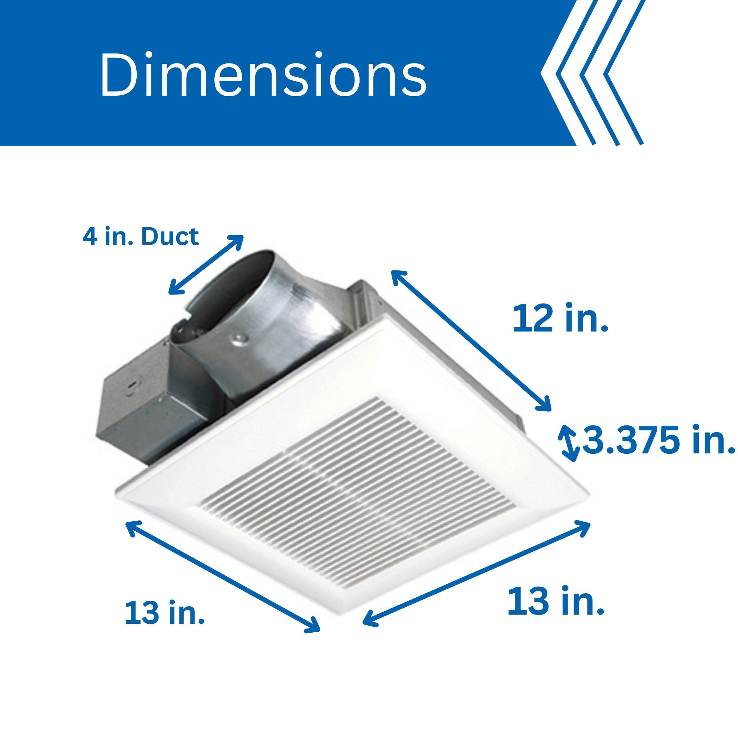 Panasonic WhisperValue Ceiling/Wall Mount Bathroom Exhaust Fan, 50-80-100 CFM, FV-0510VS1