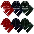 thumbnail image 3 of Pijamas de terciopelo con botones para niños y niñas, pijamas de Navidad a juego para la familia, cárdigans y abrigos con capucha, nuevo estilo, 2023, 3 of 4