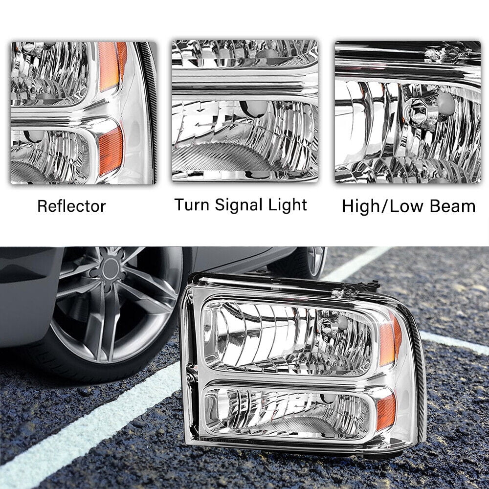 For 2005-2007 Ford F250 F350 F450 F550 Superduty Headlights Left+Right 05 06 07