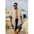 thumbnail image 3 of COOFANDY Men's Long Cardigan Cotton Kimono Robe Lightweight Casual Beach Drape Cape, 3 of 6