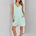 thumbnail image 5 of vdgthytj Summer Rompers for Women 2025 Crew Neck Tank Top Shorts Casual Loose One Piece Jumpsuit Overalls with Pockets, 5 of 8