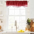 thumbnail image 3 of Red Ombre Waves Tie Up Valance Curtains for Windows, Kitchen Curtains Window Treatments, Abstract Art Gradient Modern Short Window Shades Valances for Bedroom Bathroom Cafe 42"x12", 3 of 8