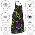 thumbnail image 5 of Kdxio Neon Mardi Gras Apron with Pockets Adjustable Kitchen Aprons for Men Women Waterproof Aprons for Cooking,Drawing,Crafting, Baking Household Cleaning, 5 of 8