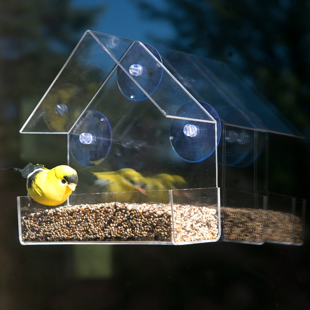 Evelots Clear Acrylic Window Bird Feeder Strong All Weather Suction Cups Walmart Com Walmart Com