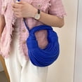 thumbnail image 6 of Hand-Woven Bread Women's Clutch Top Handle Satchel Shoulder Crossbody Creative Noodles Purses Underarm Bag Handbag, 6 of 7