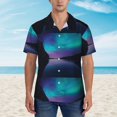 thumbnail image 2 of Rateoe Night At Lake Aurora Pattern Men’s Hawaiian Shirt – Short Sleeve Button-Down Tropical Beach Shirt, Lightweight & Breathable Casual Aloha Shirt with Pocket,Large, 2 of 7