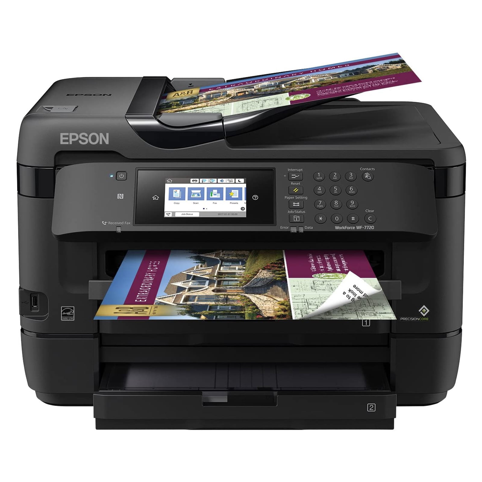 Epson WorkForce WF-7720 Wireless Wide-format Color Inkjet Printer with Copy, Scan, Fax, Wi-Fi Direct and Ethernet