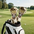 thumbnail image 5 of Yuyamidu Highland Cow Golf Head Covers, Aztec Sunflowers Golf Club Head Covers, Waterproof Leather Fit Driver Fairway Wood Hybrid Golf Accessory, 5 of 8