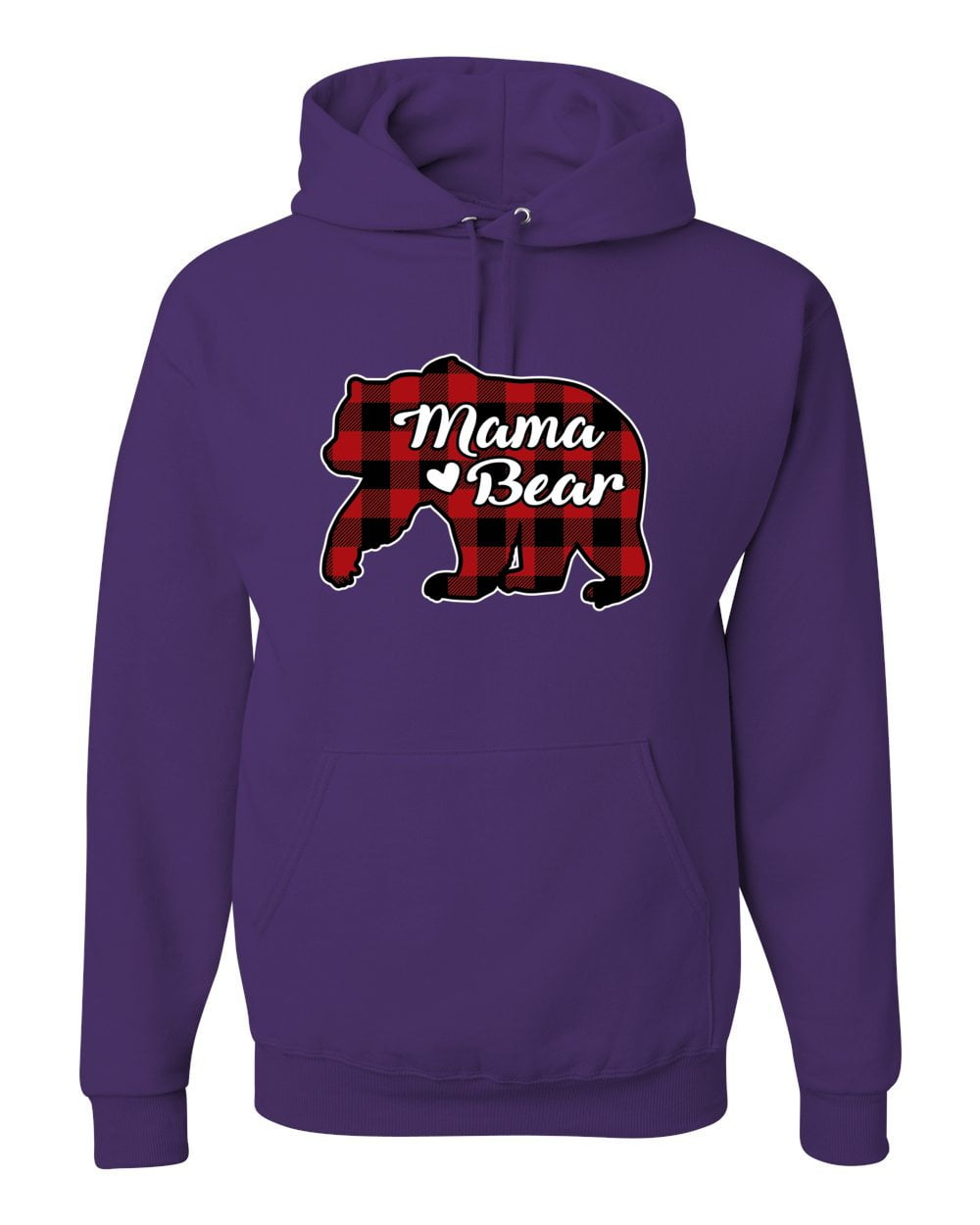 Mama Bear Cool Plaid Matching Design 
