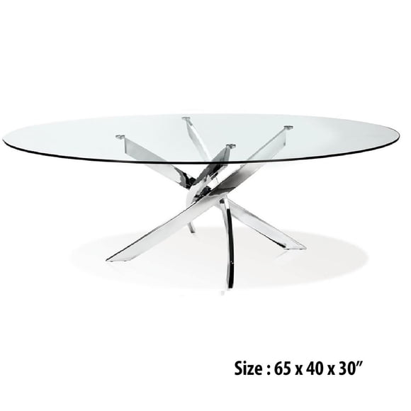 Canadian Genesis Oval Dining Table Chrome 65